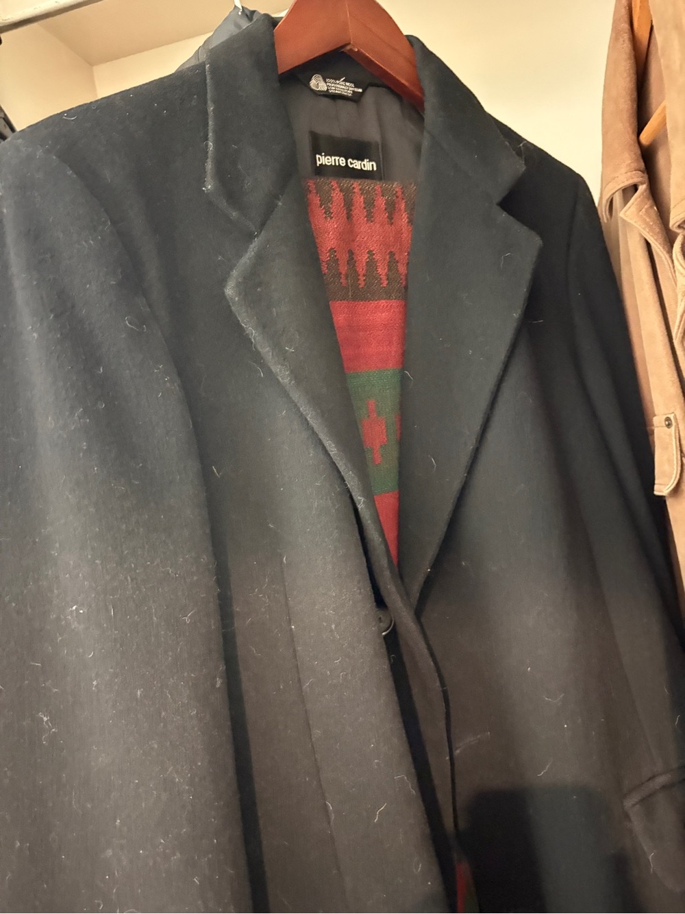 Pierre Cardin Black Wool Pea Coat - Black - Picture 3 of 8